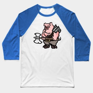 Fantasy Tabletop Piggy Barbarian Cute Baseball T-Shirt